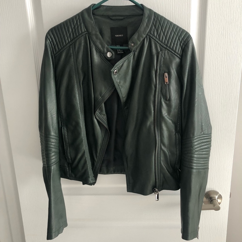 Forever 21 | Faux Green Leather Jacket